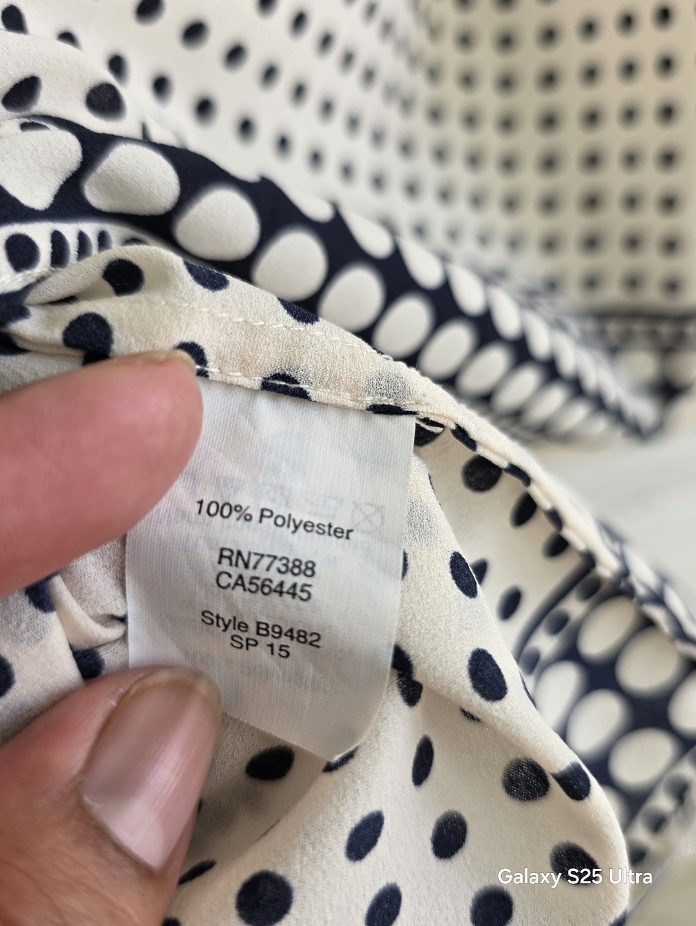 J. Crew Cream & Black Polka Dot Sleeveless Top with Pintuck Front - Picture 4 of 4